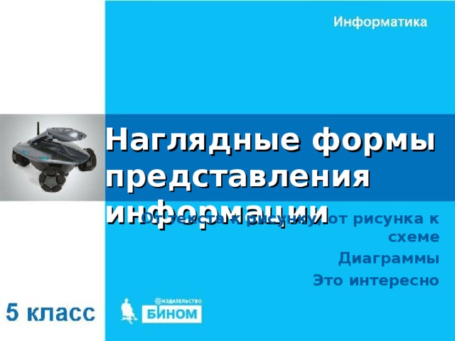 Наглядные формы представления информации От текста к рисунку, от рисунка к схеме Диаграммы Это интересно 