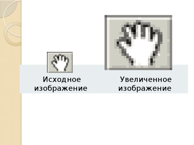Исходное изображение Увеличенное изображение 