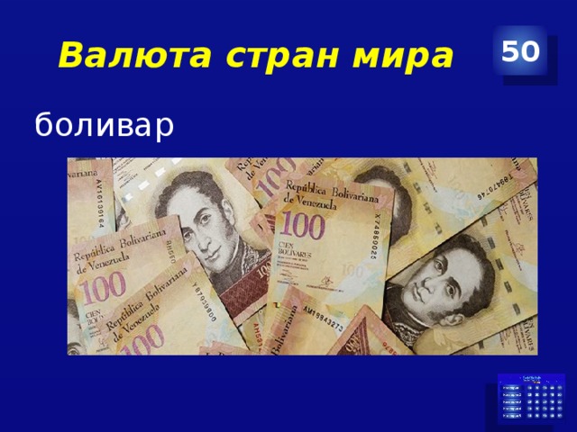 Валюта стран мира 50 боливар 