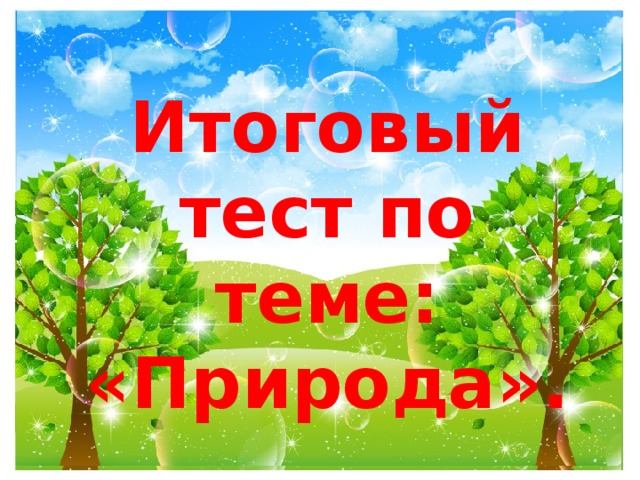  Итоговый тест по теме: «Природа». 