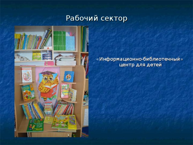 Рабочий сектор « Информационно-библиотечный» центр для детей 