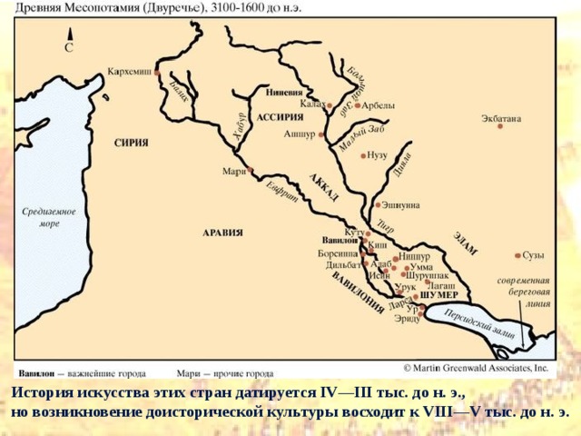 История искусства этих стран датируется IV—III тыс. до н. э., но возникновение доисторической культуры восходит к VIII—V тыс. до н. э.