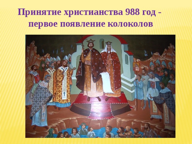 Принятие христианства 988 год - первое появление колоколов 