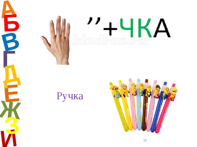 А И Б В Е Ж Д З Г Ручка    
