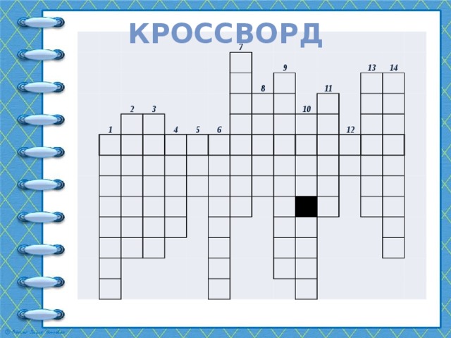 КРОССВОРД 2 1 3 7 4 5 9 8 6 11 10 13 14 12 