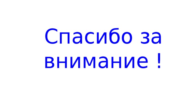 Спасибо за внимание ! 