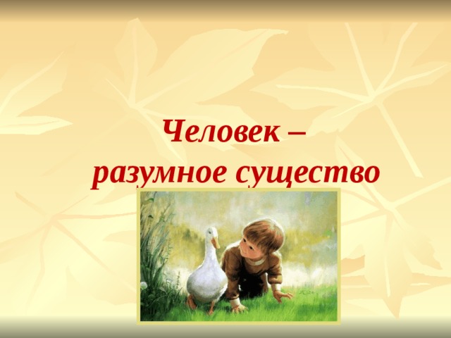  Человек –  разумное существо 