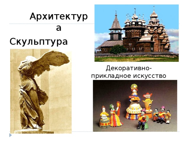 Архитектура Скульптура Декоративно-прикладное искусство 