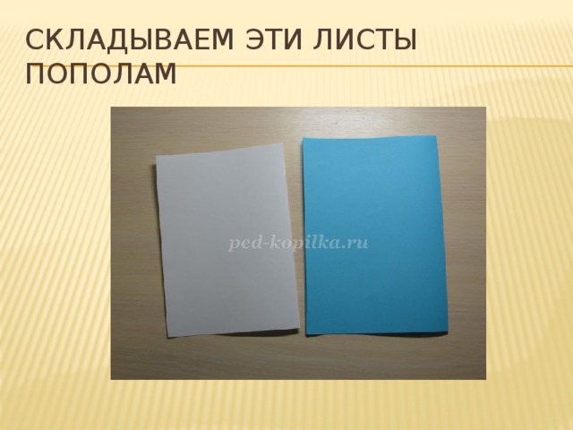 Складываем эти листы пополам 
