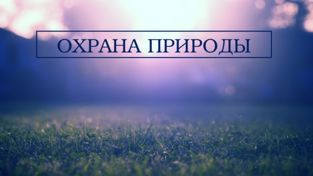 ОХРАНА ПРИРОДЫ 