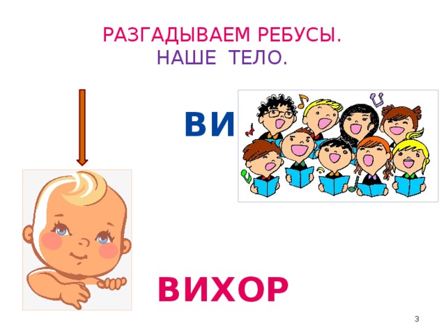 Разгадываем ребусы.  НАШЕ ТЕЛО. ВИ ВИХОР  