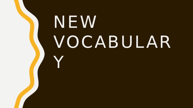 New Vocabulary 