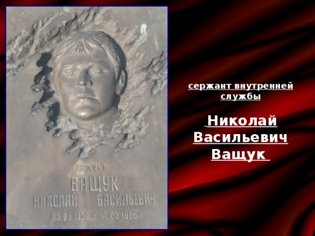 сержант внутренней службы   Николай Васильевич Ващук 