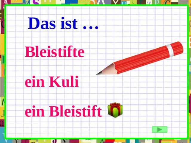 Das ist … Bleistifte ein Kuli ein Bleistift 