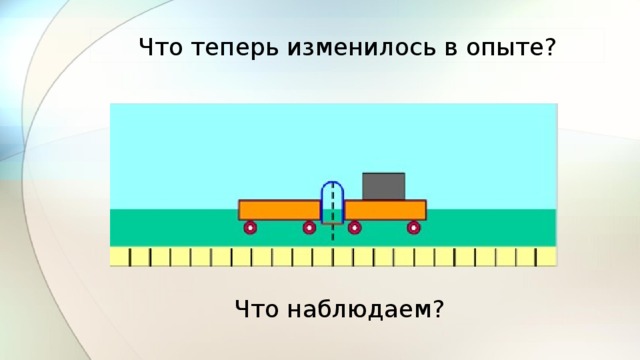 Что теперь изменилось в опыте? Что наблюдаем? 