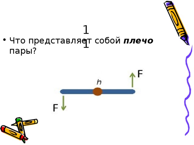 11 Что пре д с та в ляет с о бой  пле ч о  п а ры? 