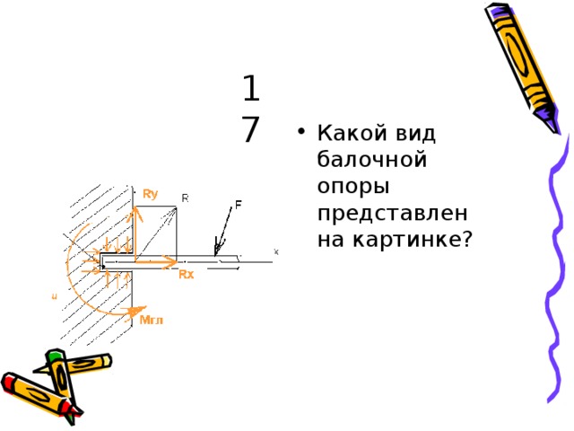17 К ак о й  в и д бал о ч н о й  о п о ры п р е дста в лен  н а к а рти н ке ? 