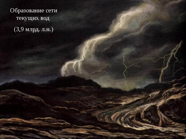 Образование сети текущих вод (3,9 млрд. л.н.) 