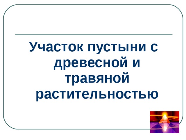 Участок пустыни с древесной и травяной растительностью 