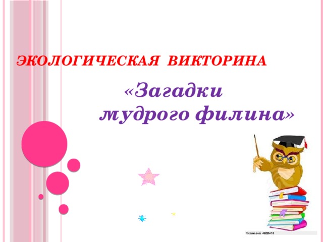 Экологическая Викторина  «Загадки мудрого филина»  
