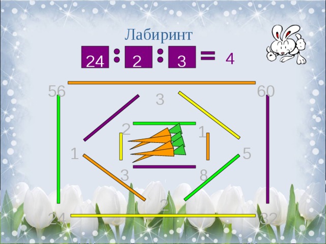 Лабиринт 4 3 2 24 56 60 3 2 1 5 1 8 3 2 32 24 