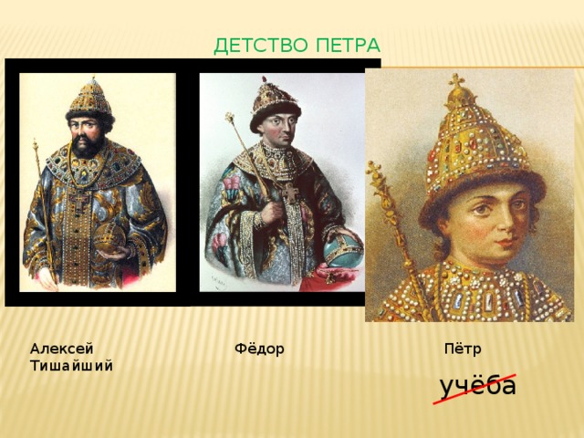 Детство Петра   Алексей Тишайший Фёдор Пётр учёба 