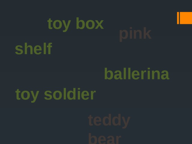 toy box pink shelf ballerina toy soldier teddy bear 