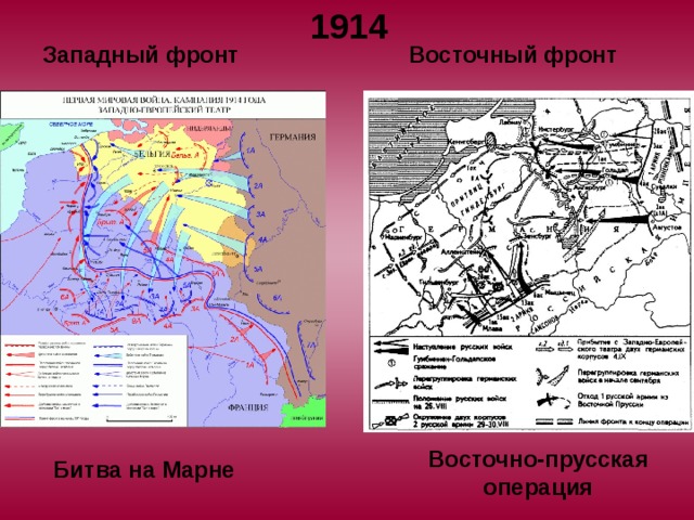 1914 Западный фронт Восточный фронт Восточно-прусская операция Битва на Марне 