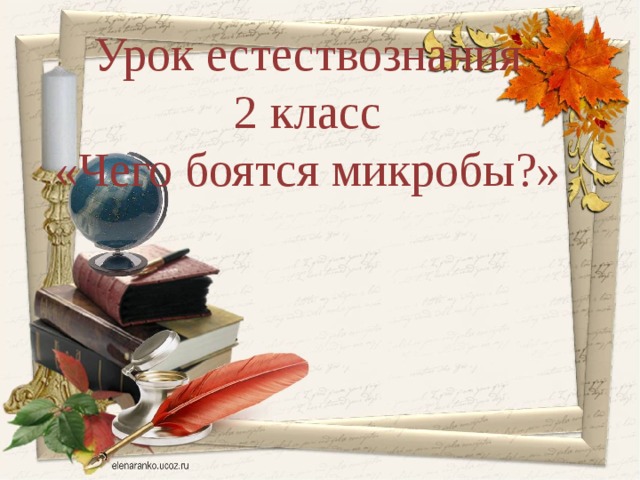 Урок естествознания 2 класс «Чего боятся микробы?» 