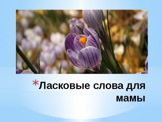 Ласковые слова для мамы 
