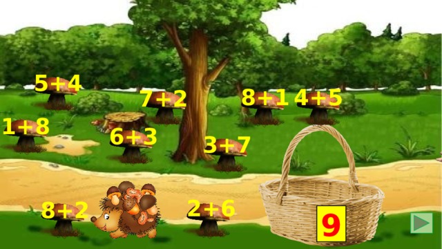 5+4 4+5 8+1 7+2 1+8 6+3 3+7 2+6 8+2 7 9 
