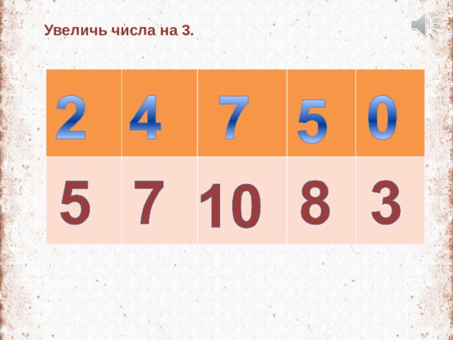 Увеличь числа на 3. 