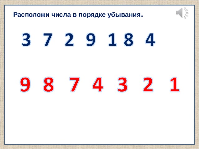 Расположи числа в порядке убывания . 