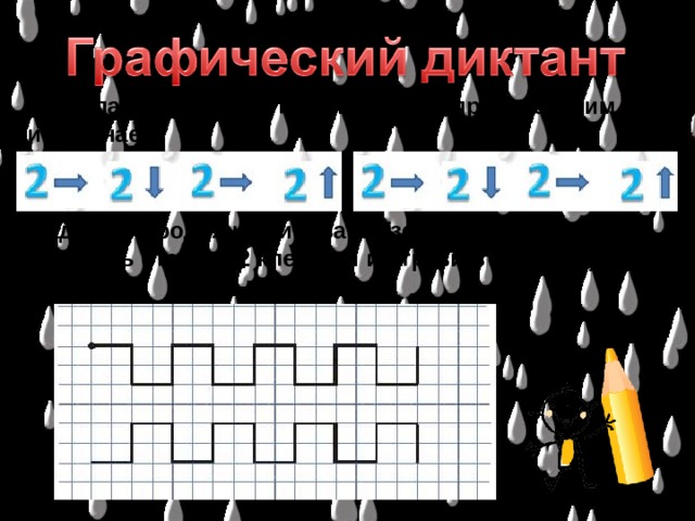 Отступаем 2 клетки слева, 2 клетки справа, ставим точку и начинаем Задание: продолжи рисовать узор до конца строки. А теперь отступи 2 клеточки и отрази в зеркале узор. 