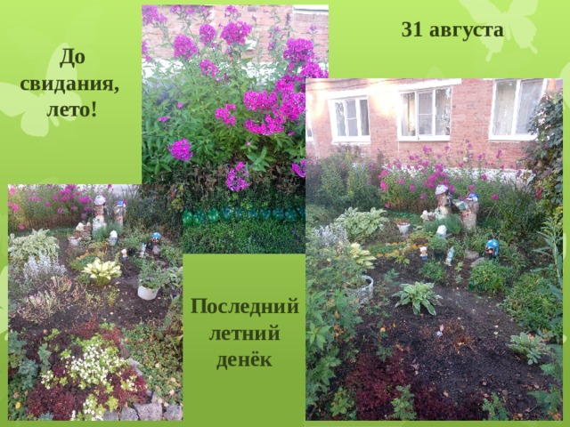    31 августа  До свидания, лето!    Последний летний денёк   