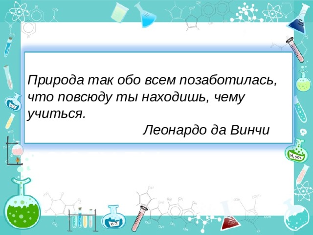    Природа так обо всем позаботилась, что повсюду ты находишь, чему учиться.   Леонардо да Винчи всюду ты 5 5 