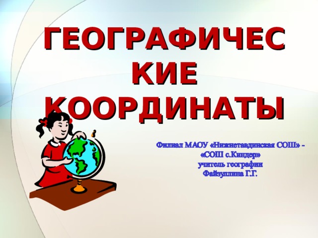 ГЕОГРАФИЧЕСКИЕ КООРДИНАТЫ 
