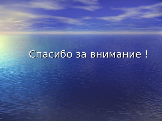  Спасибо за внимание ! 