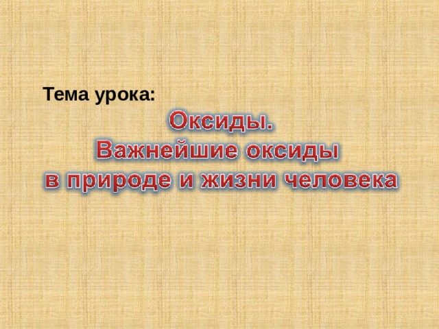 Тема урока: 