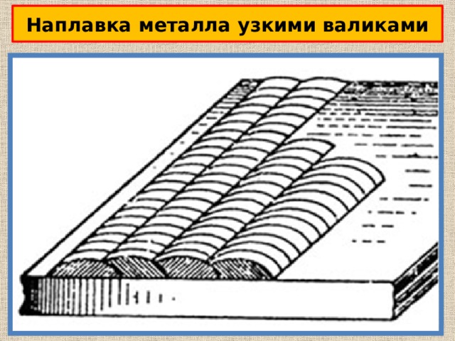 Наплавка металла узкими валиками 