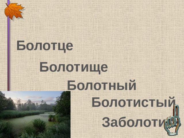 Болотце Болотище Болотный Болотистый Заболотить 
