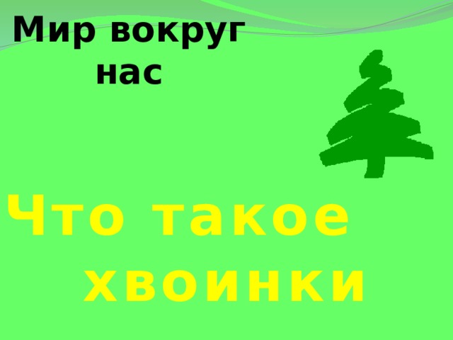 Мир вокруг нас Что такое хвоинки 