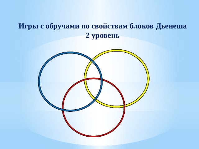 Игры с обручами по свойствам блоков Дьенеша 2 уровень 