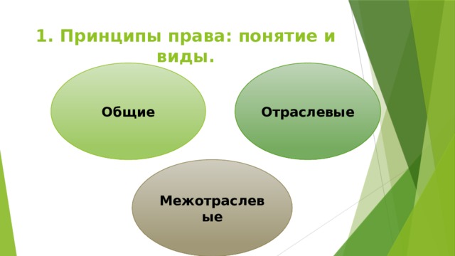 1. Принципы права: понятие и виды. Общие Отраслевые Межотраслевые 