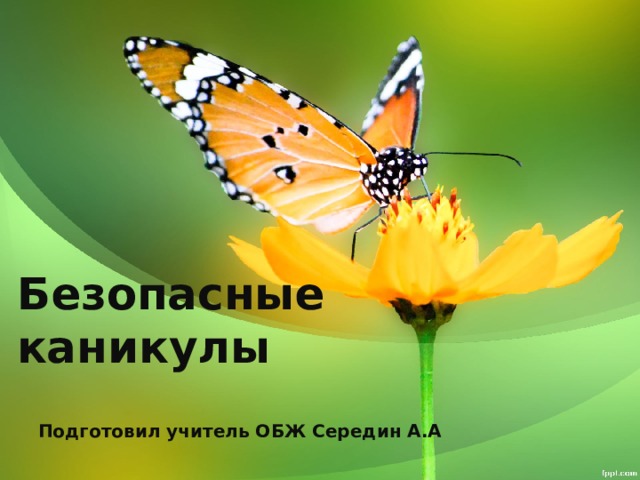 Безопасные каникулы Подготовил учитель ОБЖ Середин А.А 