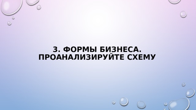 3. Формы бизнеса.  Проанализируйте схему 