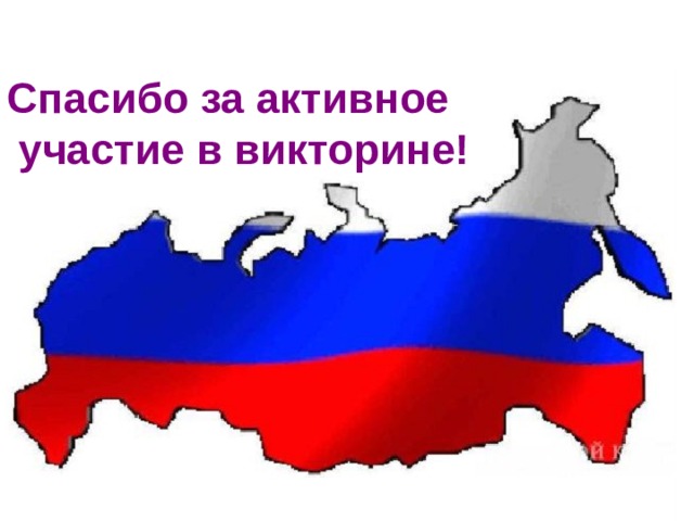 Спасибо за активное  участие в викторине!   