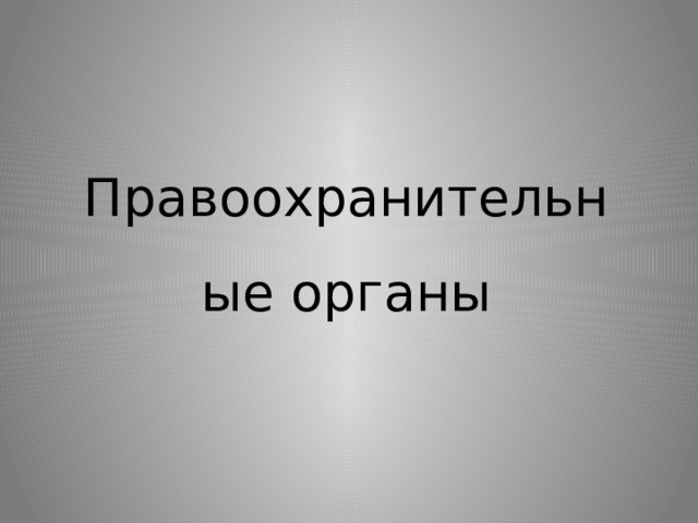 Правоохранительные органы 