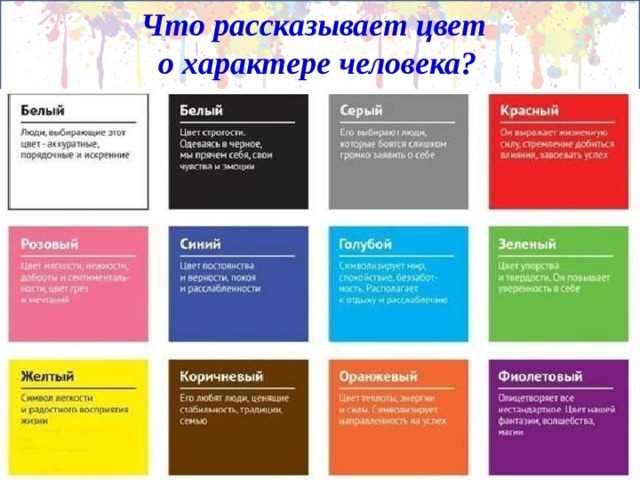 Что рассказывает цвет о характере человека? 