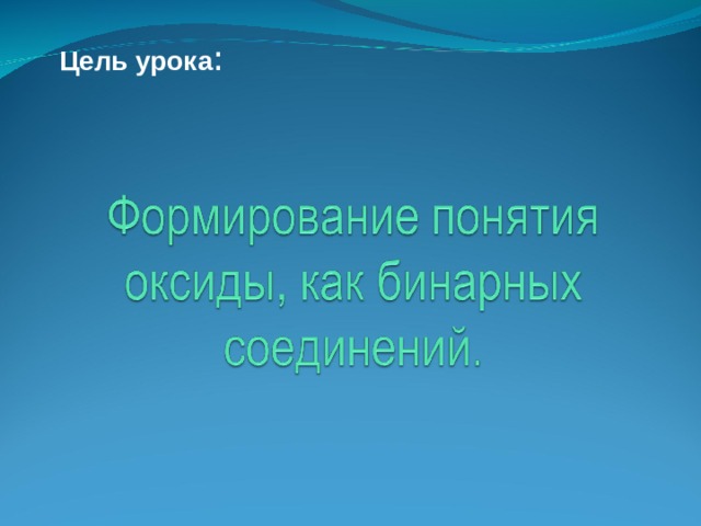 Цель урока : 